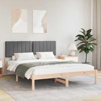 Bedframe met Gevoerd Hoofdgedeelte Donkergrijs 150 x 200 cm - thumbnail