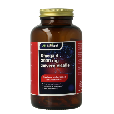 Omega 3 3000mg zuivere visolie 100 Capsules