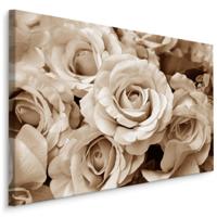 Schilderij - Rozen in Sepia, 4 maten, wanddecoratie - thumbnail