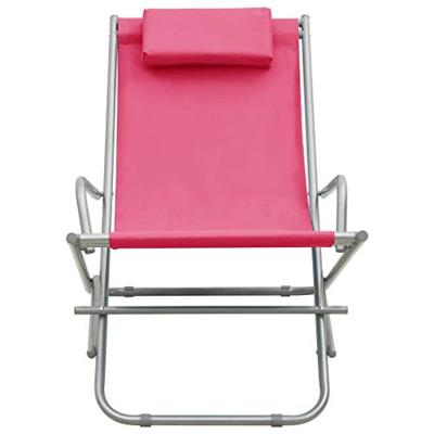 VidaXL Klapstoelen 2 st staal roze