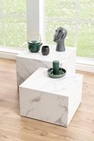 Bendt Salontafel 'Flavian' Set van 2 stuks, Marmerlook, kleur Wit - thumbnail