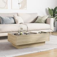 Salontafel met LED 90x50x30 cm bewerkt hout sonoma eikenkleurig - thumbnail