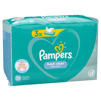 Pampers Pampers Fresh Clean Billendoekjes 3 x 52 stuks - thumbnail