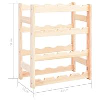 Wijnrek voor 16 flessen grenenhout - thumbnail