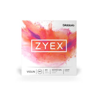 D'Addario DZ310S 4/4M Zyex w Silver D, 4/4 Scale, Medium Tension vioolsnarenset