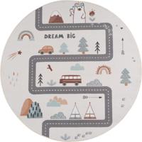Kindervloerkleed Rond Speelweg COCO Crème - Speelkleed met Weg voor de Kinderkamer - thumbnail