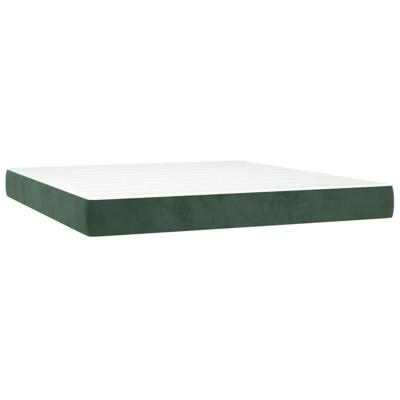 Boxspring met matras fluweel donkergroen 160x200 cm - thumbnail