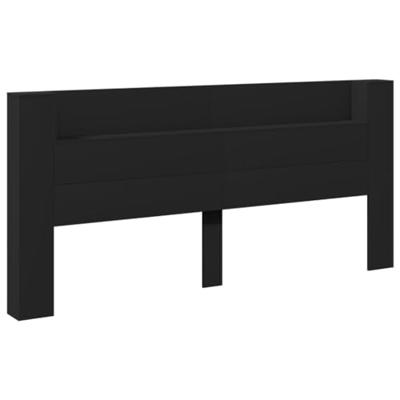 Hoofdbordkast met LED-verlichting 220x16,5x103,5 cm zwart Hoofdbordkast met LED-verlichting 220x16,5x103,5 cm zwart