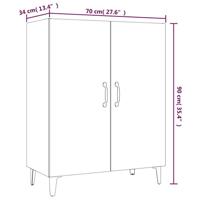 Dressoir 70x34x90 cm bewerkt hout bruineikenkleurig - thumbnail