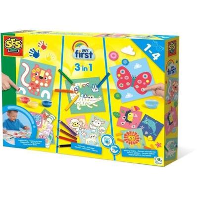 SES Creative Ses my first - 3in1 vingerverven, kleuren, vormen plakken