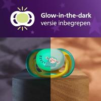 Verpakking van 4 Ultra Air fopspenen - PHILIPS AVENT - SCF087/27 - Dag en Nacht - BPA-vrij - 18 maanden en ouder - Groen/Oranje - thumbnail