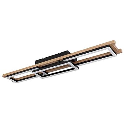 Globo PlafondlampIlla 100 cm zwart met hout - 67266D1