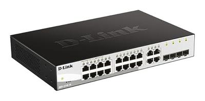 D-Link DGS-1210-16 16-poorts Smart Gigabit Switch (12 x 10/100/1000 Mbit/s TP (RJ-45) poorten en 4x Mini GBIC (SFP) slots)