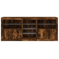 Dressoir met LED-verlichting 162x37x67 cm bruin eiken - thumbnail