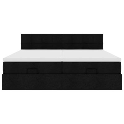 Ottoman bed met matrassen en LED's 160x200cm stof zwart