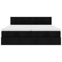 Ottoman bed met matrassen en LED's 160x200cm stof zwart - thumbnail