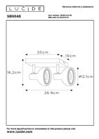 Lucide SENSAS - Plafondspot - 2xGU10 (ES111) - Zwart - thumbnail
