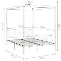 Hemelbedframe metaal wit 180x200 cm - thumbnail