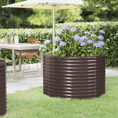 Plantenbak 100x100x68 cm gegalvaniseerd staal bruin
