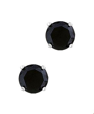 Oorknoppen zilver-zirconia zwart 6 mm Oorknoppen zilver-zirconia zwart 6 mm