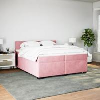 Boxspring met matras fluweel roze 200x200 cm - thumbnail