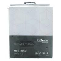 Differnz Pastillo douchegordijn waterdicht 100% PEVA wit rood 180 x 200 cm - thumbnail