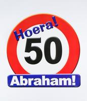 Kroonschild verkeersbord 50 jaar Abraham - thumbnail