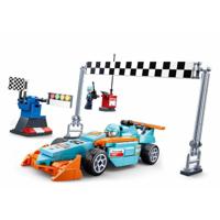 Sluban Racing Car with straight bouwstenen set - thumbnail
