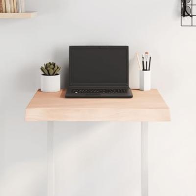 Tafelblad natuurlijke rand 60x50x6 cm massief eikenhout