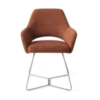 Jesper Home Eetkamerstoel 'Yanai' Beehive Steel, kleur Tuscan Terra - thumbnail