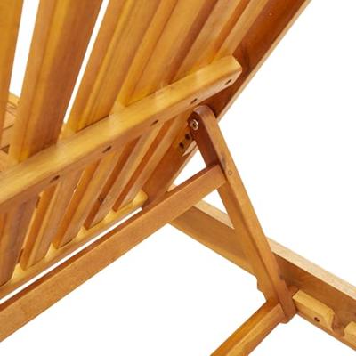Ligstoel met kussen Bruin 63 x 199 x 85cm Massief acaciahout