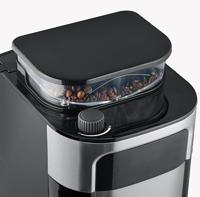 Severin Filterkaffeemaschine mit Mahlwerk und Edelstahl-Thermokanne, Koffiezetapparaat Zwart, RVS (geborsteld) Capaciteit koppen: 8 Display, Met thermoskan, - thumbnail