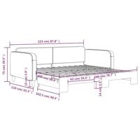 Slaapbank met onderschuifbed 100x200 cm stof lichtgrijs - thumbnail