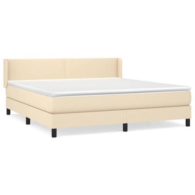 Boxspring met matras stof crèmekleurig 180x200 cm