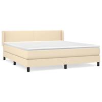 Boxspring met matras stof crèmekleurig 180x200 cm - thumbnail