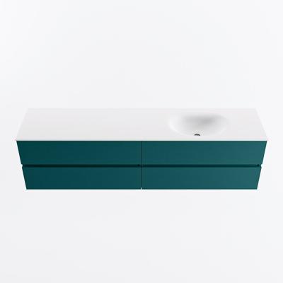 MONDIAZ VICA 190cm badmeubel onderkast Smag 4 lades. Wastafel MOON rechts zonder kraangat, kleur Talc.