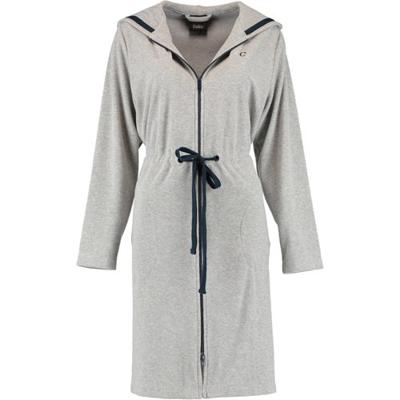 Cawö Cawö Dames Badjas met Capuchon, band en rits 821 - Grau-blau L