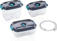 Leifheit 3233 Vacuüm-Vershouddoosjes 3 Stuks Zwart/Transparant - thumbnail