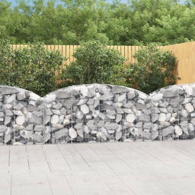 VidaXL Schanskorf gewelfd 200x50x80/100 cm gegalvaniseerd ijzer