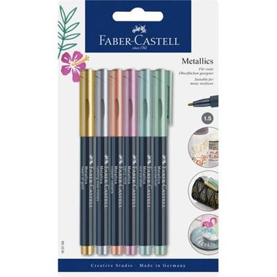 Viltstift Faber-Castell metallic assorti blister à 6 stuks