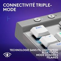 Gamingtoetsenbord - Draadloos - Logitech G - G515 TKL Lightspeed - Mechanisch Tactiel - RGB - AZERTY - Wit - thumbnail