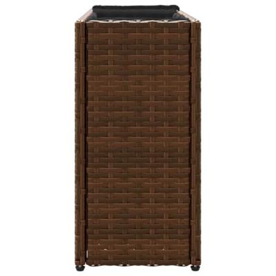 VidaXL Plantenbakken met 2 potten 2 st 90x20x40 cm poly rattan bruin