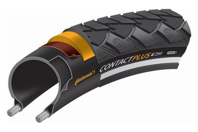 Continental contact plus - stadsfietsband 28x1.60 - draadband - zwart