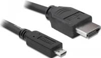 Delock 82663 HDMI-kabel HDMI Aansluitkabel HDMI-A-stekker, HDMI-micro-D-stekker 3 m Zwart 4K UHD, Vergulde steekcontacten - thumbnail