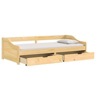 Slaapbank met 2 lades IRUN 90x200 cm massief grenenhout - thumbnail