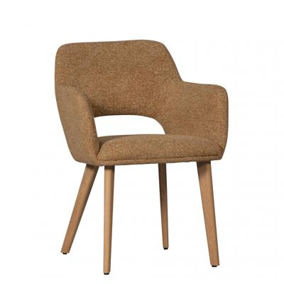 WOOOD Eetkamerstoel 'Murat' Chenille, kleur Geel/Naturel