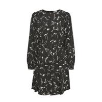 VERO MODA CURVE A-lijn jurk VMODEA NELLIE van gerecycled polyester zwart/wit - thumbnail