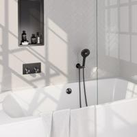 Gunmetal Edition thermostatische inbouw badkraan SET 04 met badvulcombinatie en handdouche - thumbnail