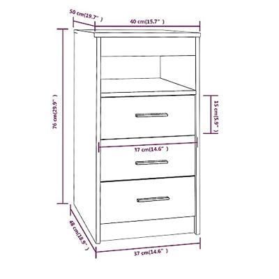Ladekast 40x50x76 cm bewerkt hout bruin eikenkleur Ladekast 40x50x76 cm bewerkt hout bruin eikenkleur
