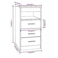 Ladekast 40x50x76 cm bewerkt hout bruin eikenkleur - thumbnail